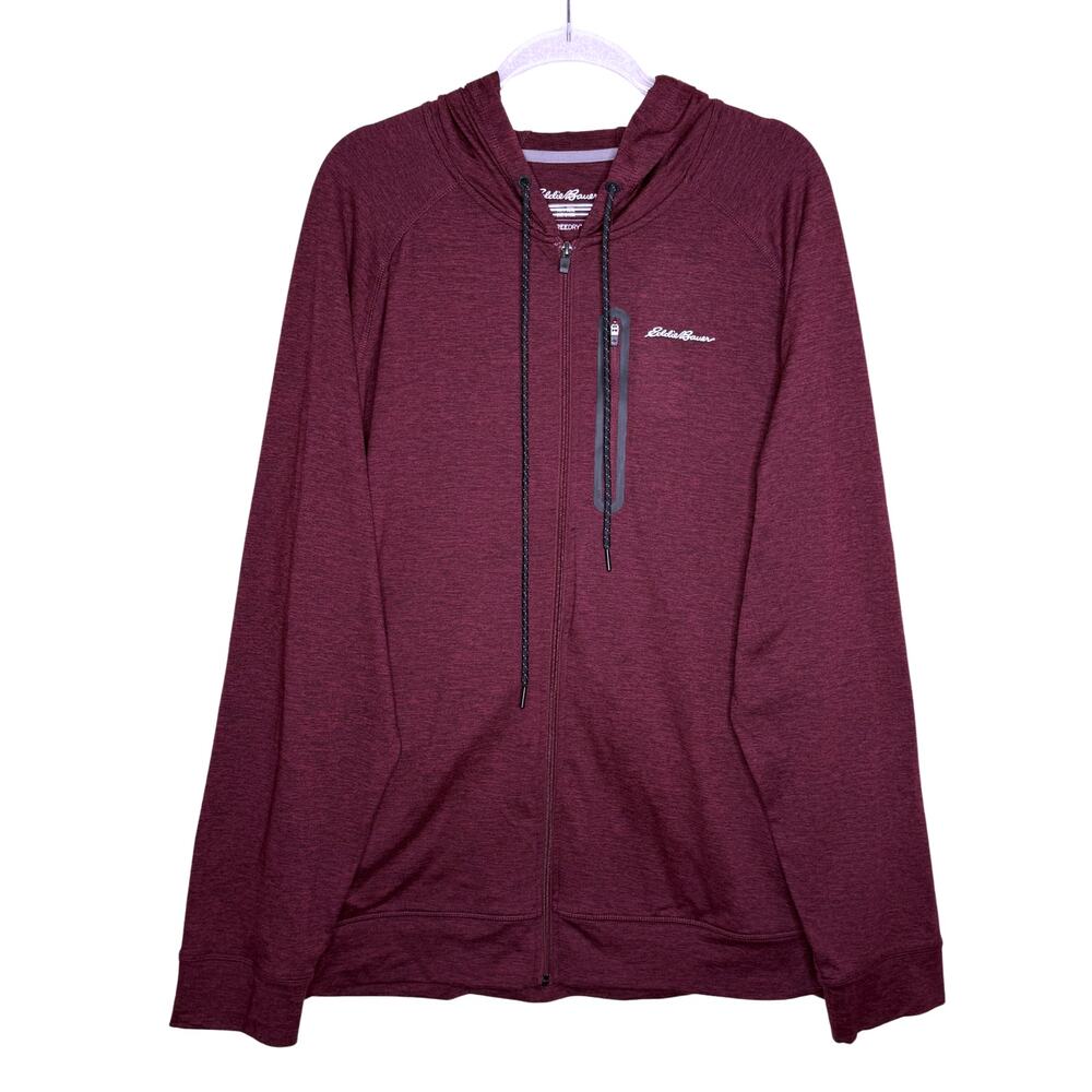 Eddie Bauer Heathered Resolution Tech Full Zip Hoodie Size XXL Athleisure Active